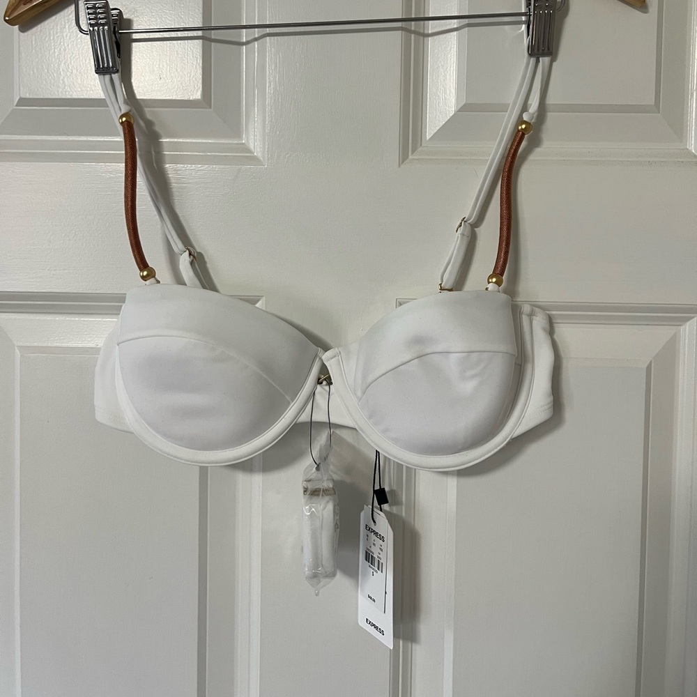 Express White Body Contour Bikini Top with Removable Adjustable Straps